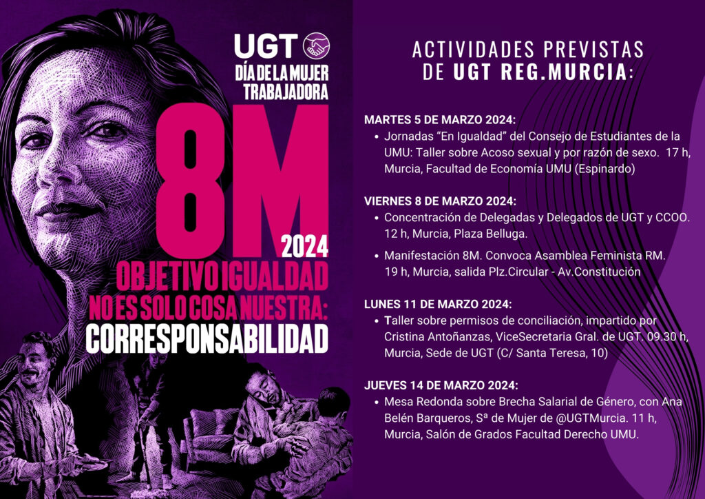 8 de Marzo, Día Internacional de la Mujer. Actividades previstas por UGT Región de Murcia