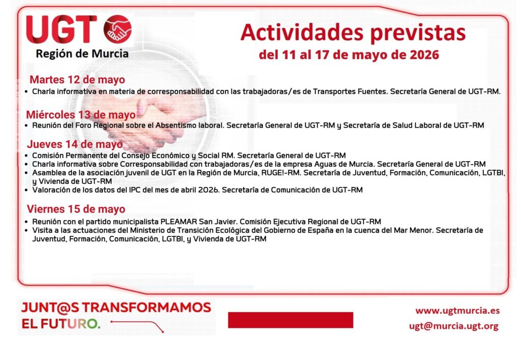 Previsiones Informativas de la Comisión Ejecutiva Regional – Semana del 11 al 17 de mayo de 2026